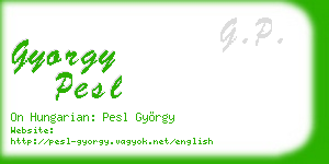 gyorgy pesl business card